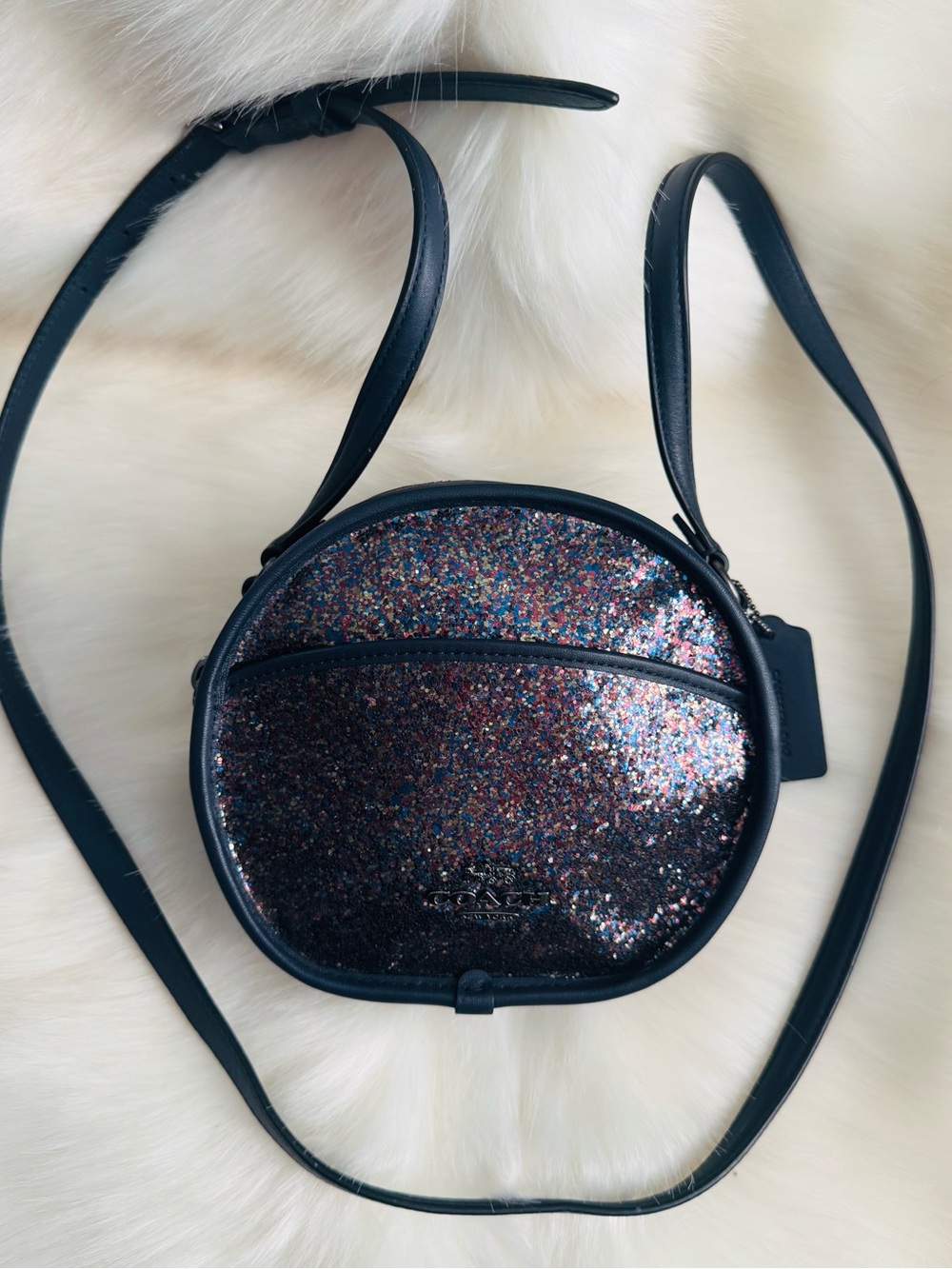 Coach Black Crossbody with Multicolor Glitter Front